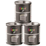 3X Paint Factory Black Iron Gate Gloss Tin Paint 300ml Tin Paint