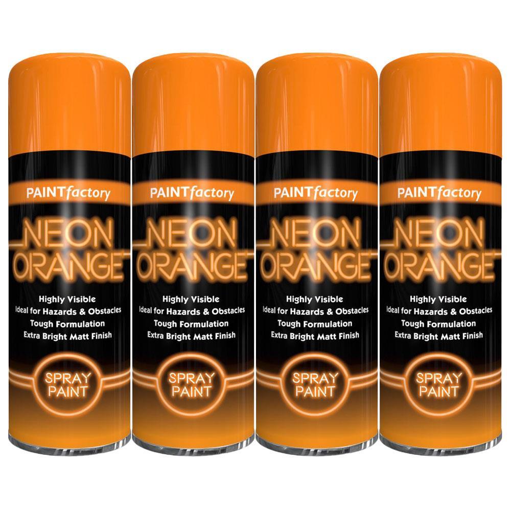 4X Paint Factory Neon Orange Spray Paint 400ml Spray Paint