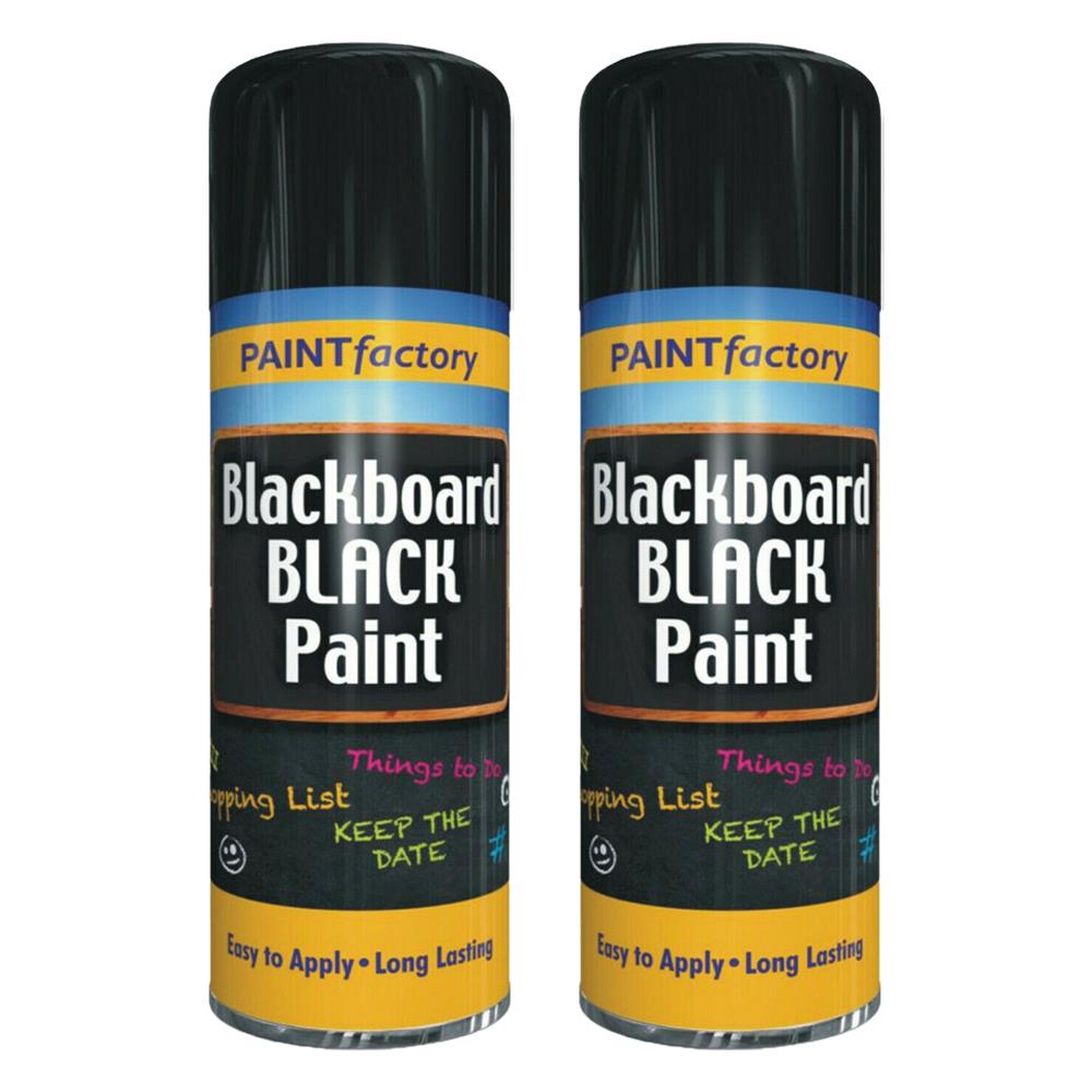 2X Paint Factory Black Blackboard Spray Paint 200ml Spray Paint