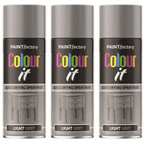 3X Paint Factory Light Grey Gloss Spray Paint 400ml