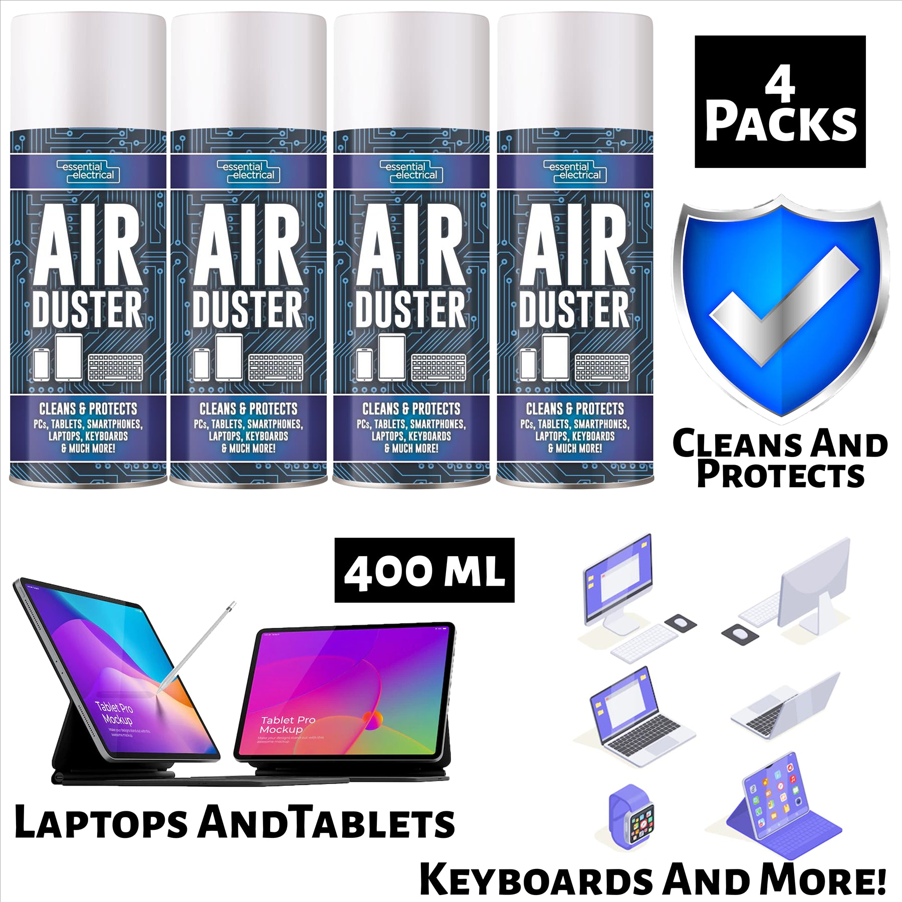 4X Air Duster Spray 400ml Air Duster Spray