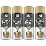 4X 151 Champagne Gold Metallic Gloss Spray Paint 400ml Spray Paint