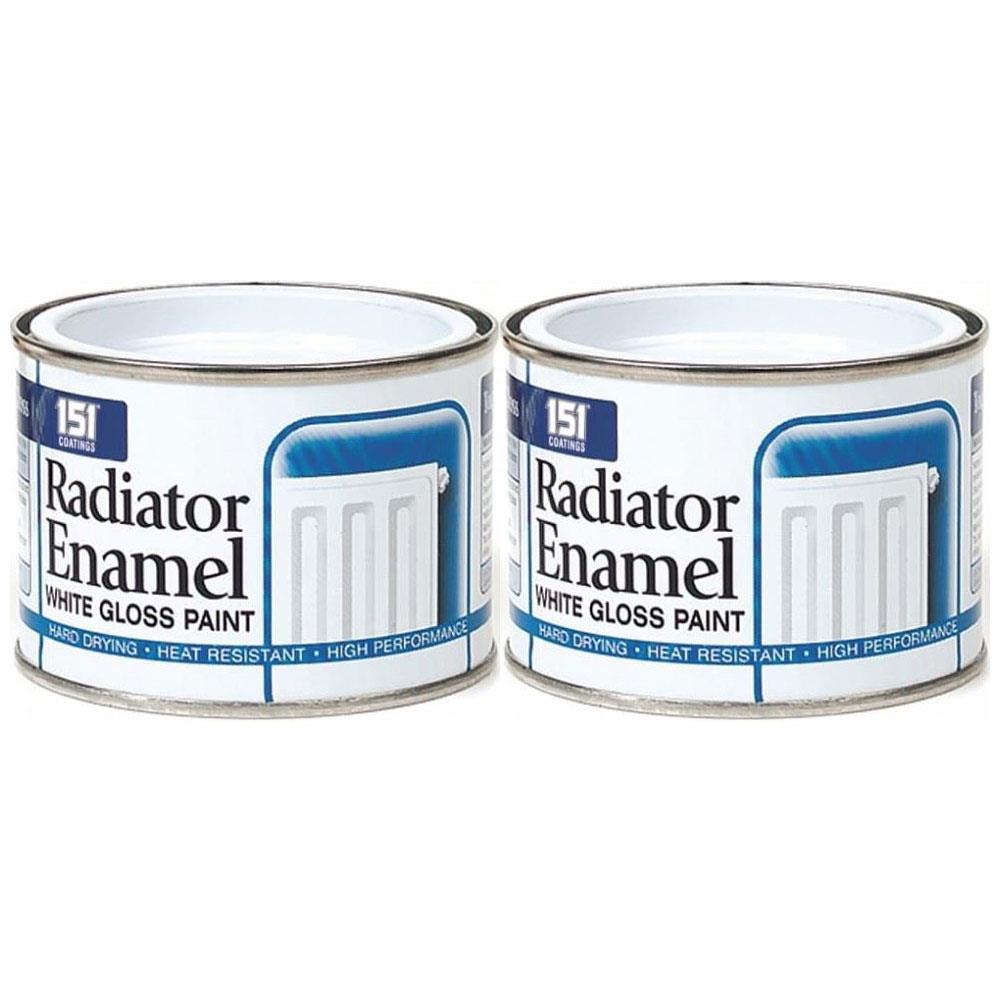 2X Radiator Enamel White Paint Tin 180ml Tin Paint