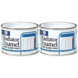2X Radiator Enamel White Paint Tin 180ml Tin Paint