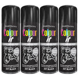 4X Paint Factory Jet Black Gloss Spray Paint 400ml Spray Paint