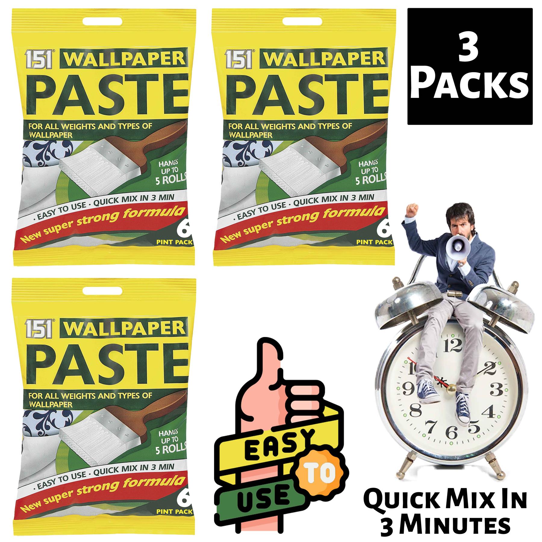 3X Wallpaper Paste 5 Roll Wallpaper Paste