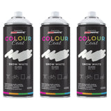 3X Snow White RAL 9010 Gloss Spray Paint 400ml