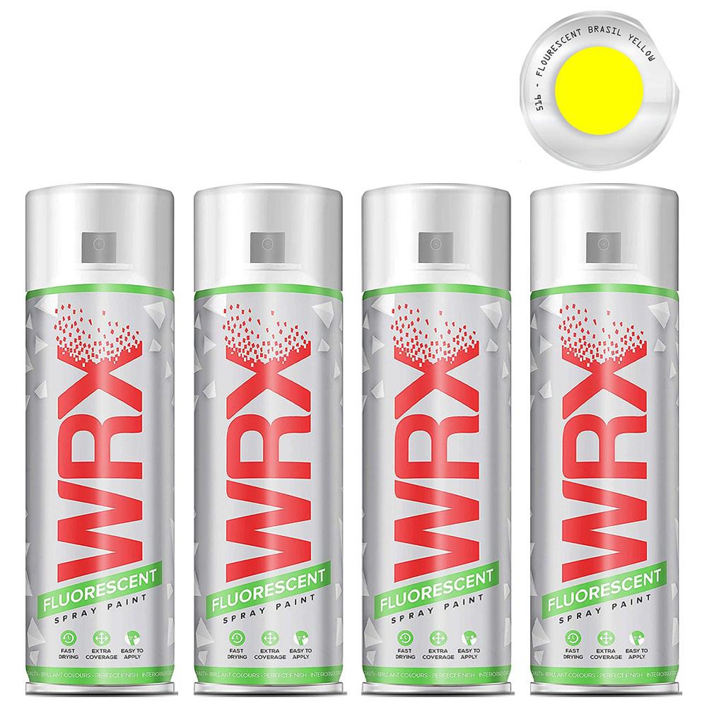 4X WRX Fluorescent Brazil Yellow Spray Paint 400ml Spray Paint