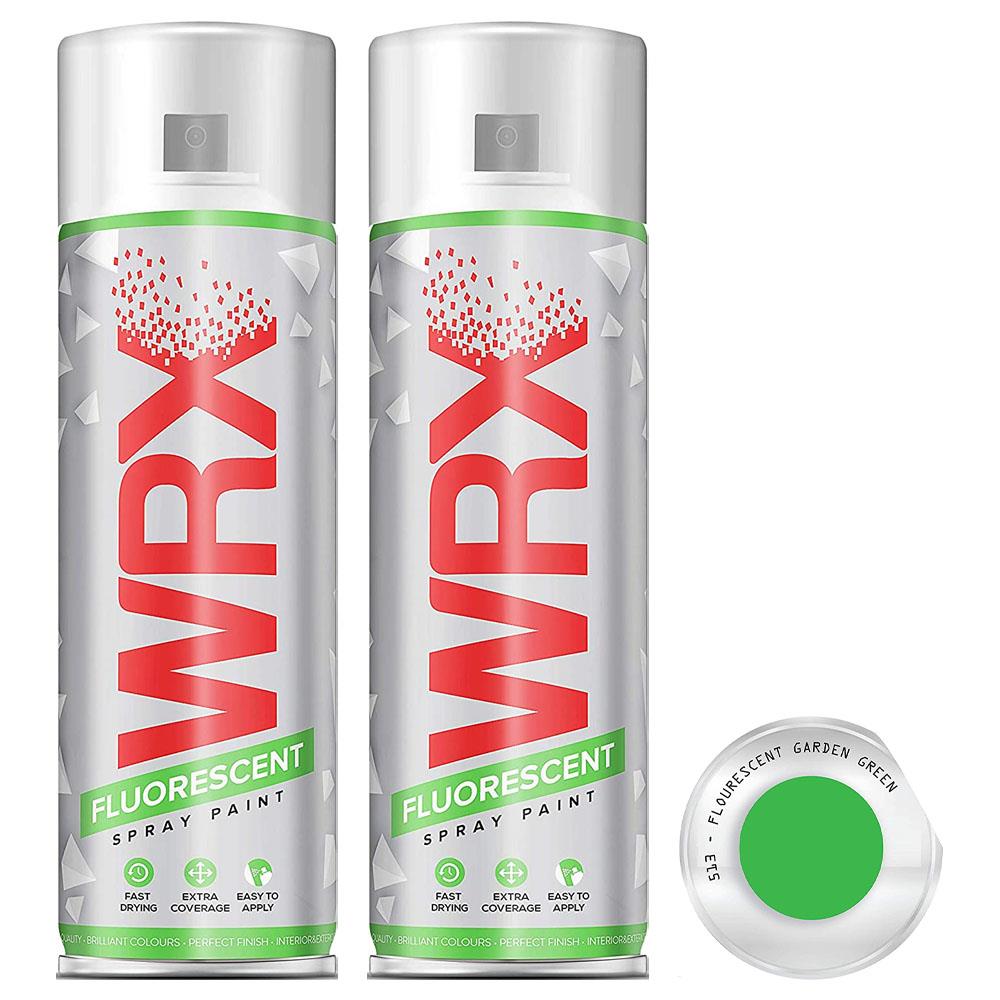 2X WRX Fluorescent Garden Green Spray Paint 400ml Spray Paint