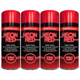 4X Paint Factory Red Fluorescent Neon Spray Paint 200ml Spray Paint