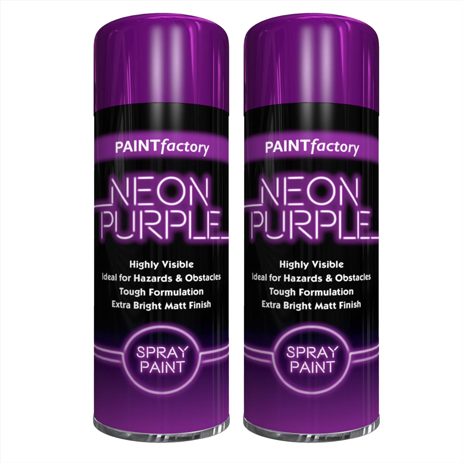 2X Paint Factory Purple Fluorescent Neon Spray Paint 200ml Spray Paint