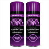 2X Paint Factory Purple Fluorescent Neon Spray Paint 200ml Spray Paint