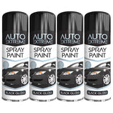 4X Auto Extreme Black Gloss Spray Paint 250ml Spray Paint