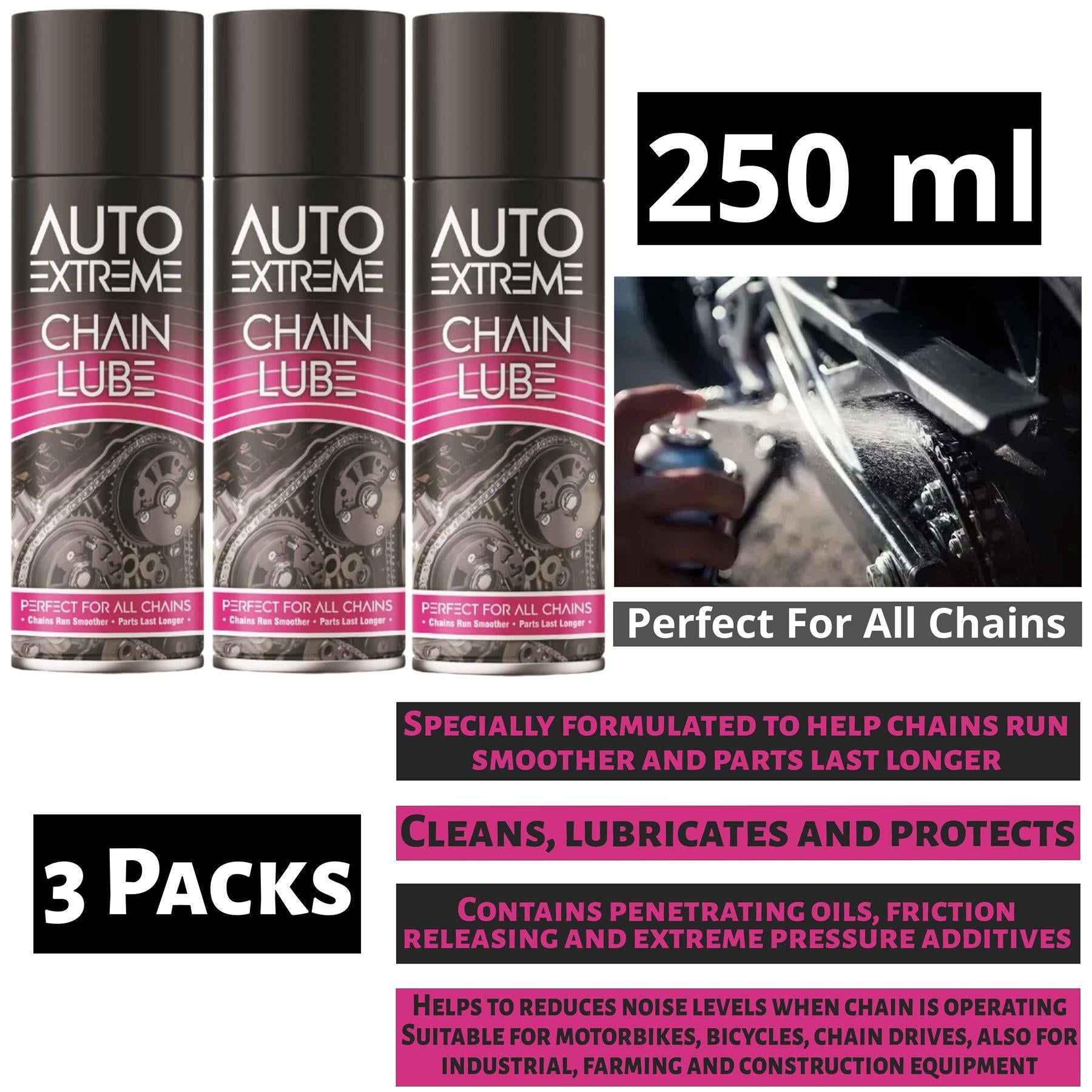 3X Chain Lube Spray 250ml Technical Spray