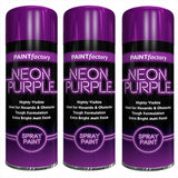 3X Paint Factory Purple Fluorescent Neon Spray Paint 200ml Spray Paint