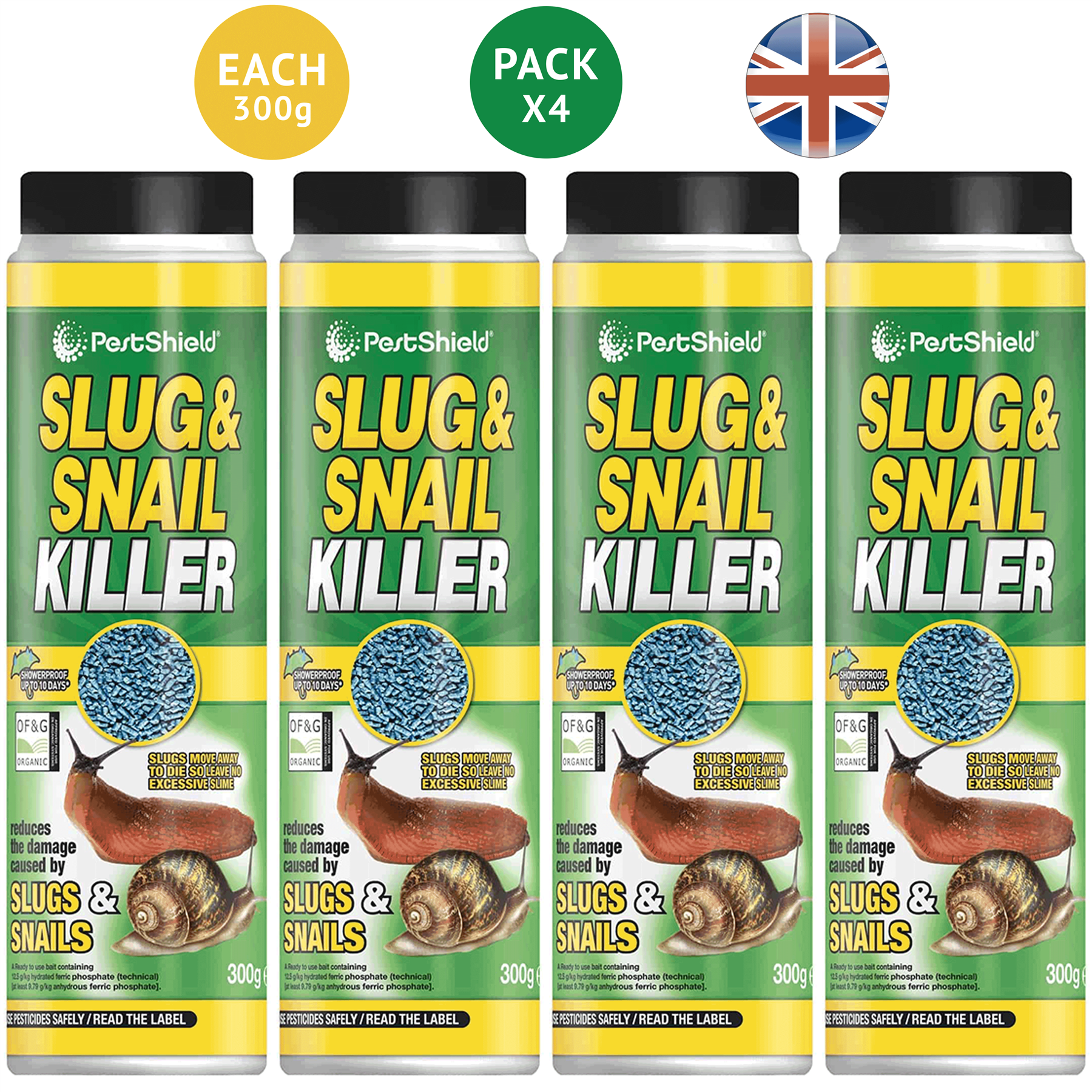 4X Pestshield Slug & Snail Killer 300G Pest Control