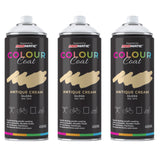 3X Antique Cream RAL 1014 Gloss Spray Paint 400ml