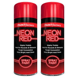 2X Paint Factory Red Fluorescent Neon Spray Paint 200ml Spray Paint