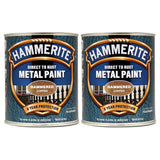 2X Hammerite Hammered Copper Paint 750ml Tin Paint
