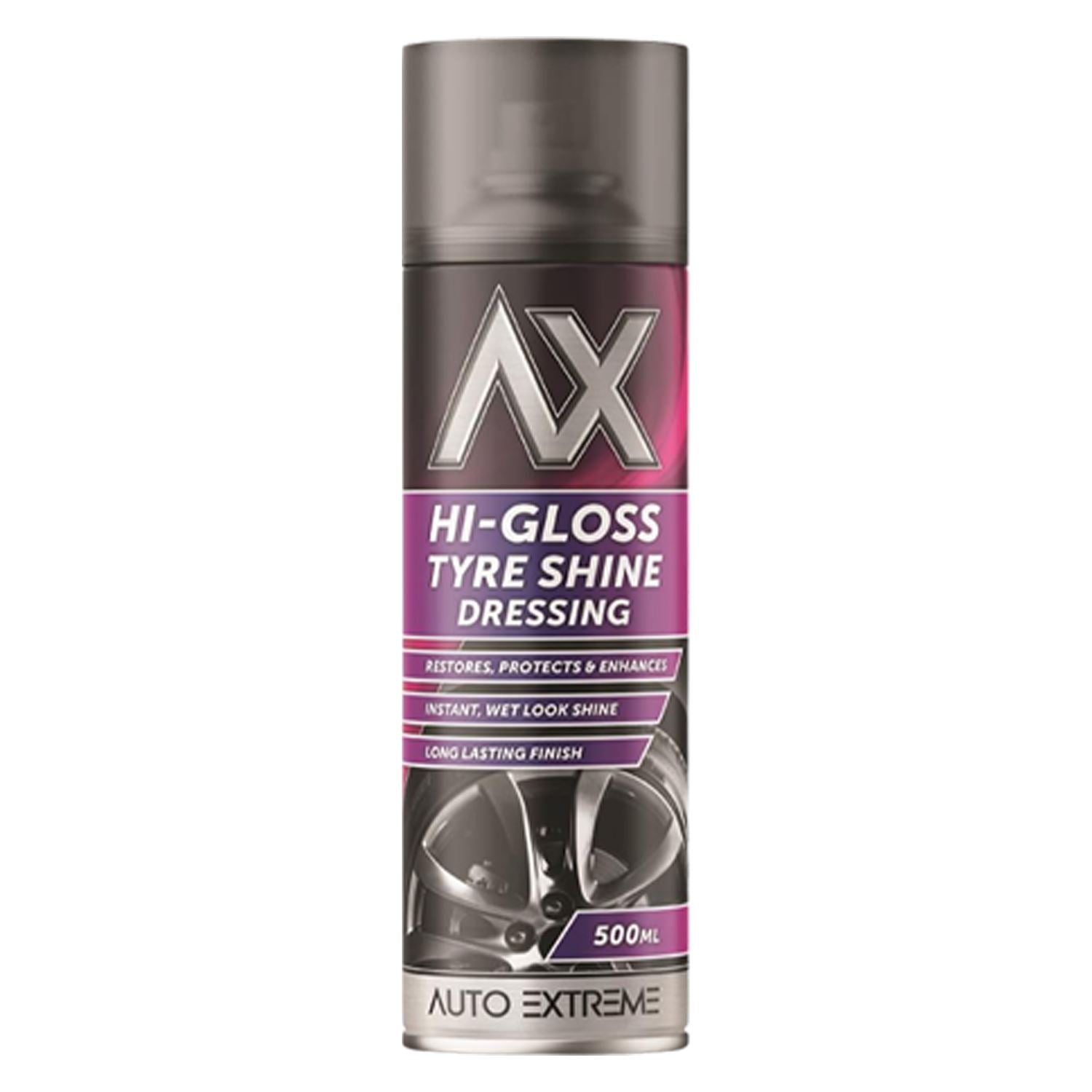 1X - Hi-Gloss Tyre Shine Spray 500ml Spray Paint