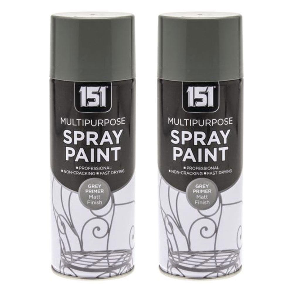 2X 151 Grey Primer Spray Paint 400ml Spray Paint