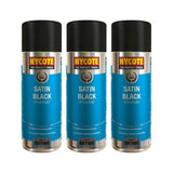 3X Hycote Satin Black Spray Paint 400ml Spray Paint