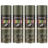 4X Paint Factory Nato Green Matt Spray Paint 250ml