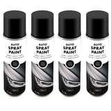 4X Overlay Matt Black Auto Professional Spray Paint 250ml