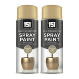 2X 151 Champagne Gold Metallic Gloss Spray Paint 400ml Spray Paint