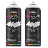 2X Snow White RAL 9010 Gloss Spray Paint 400ml