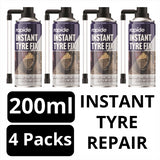 4X Bicycle Instant Tyre Fix 200ml Inflater