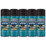 5X Hammerite Satin Black Spray Paint 400ml Spray Paint