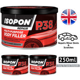 3X Isopon P38 Multi-Purpose Body Filler 250ml Body Filler