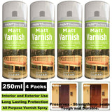 4X Clear Matt Varnish Spray 250ml Spray Paint