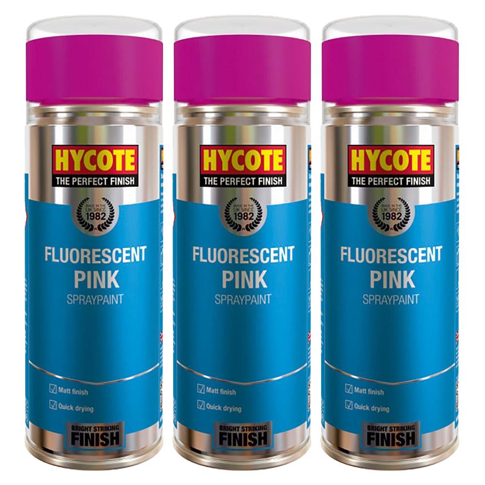 3X Hycote Fluorescent Pink Spray Paint 400ml Spray Paint
