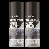 2X Rapide Spray And Seal 400ml Black Sealant
