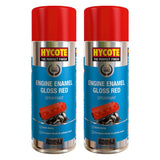 2X Hycote Engine Enamel Gloss Red Spray Paint 400ml Spray Paint