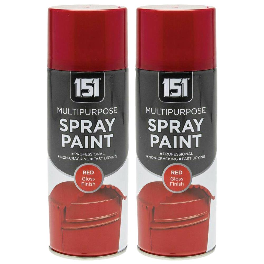 2X 151 Red Gloss Spray Paint 400ml Spray Paint