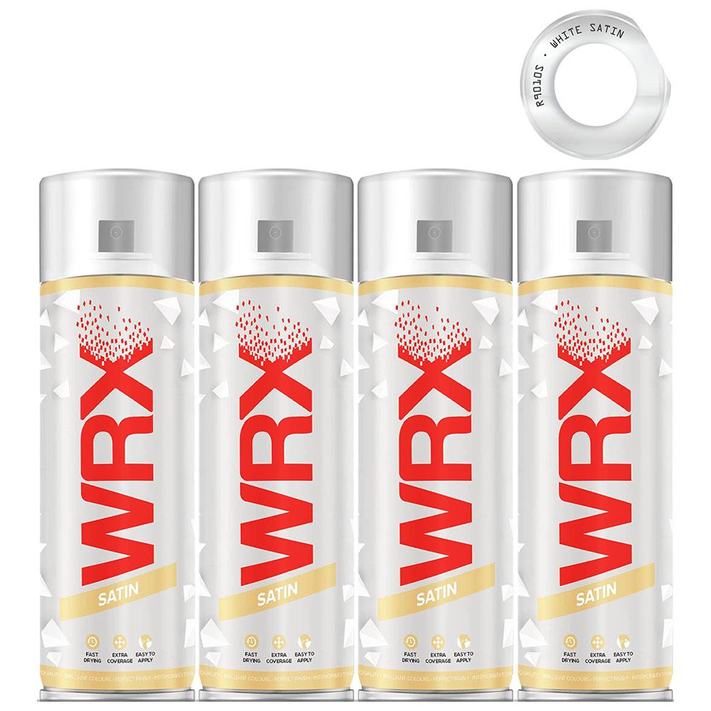 4X WRX Satin White Spray Paint 400ml Spray Paint