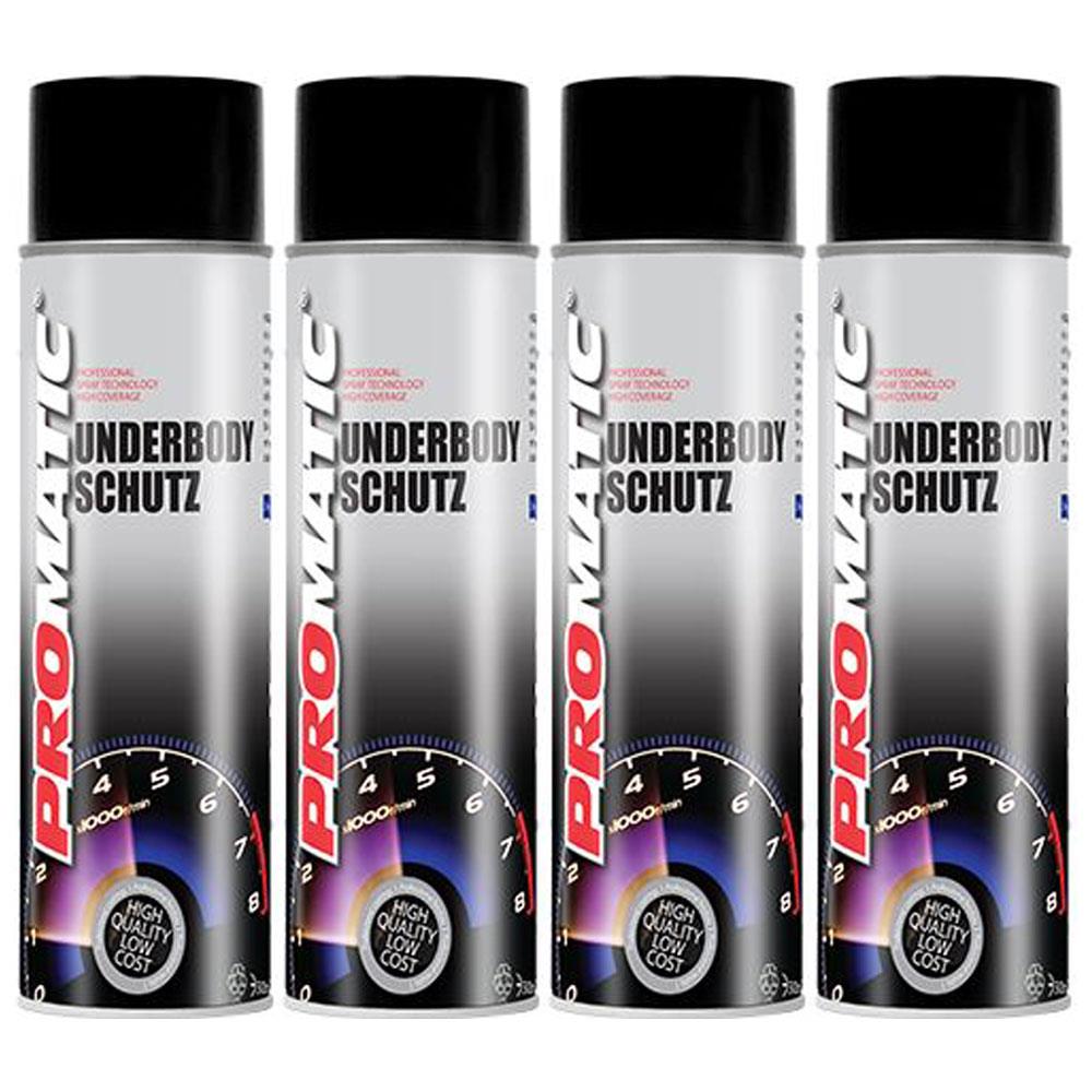 4X Promatic Black Underbody Spray Paint 500ml Spray Paint