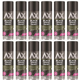12X Auto Extreme Black Satin Spray Paint 250ml