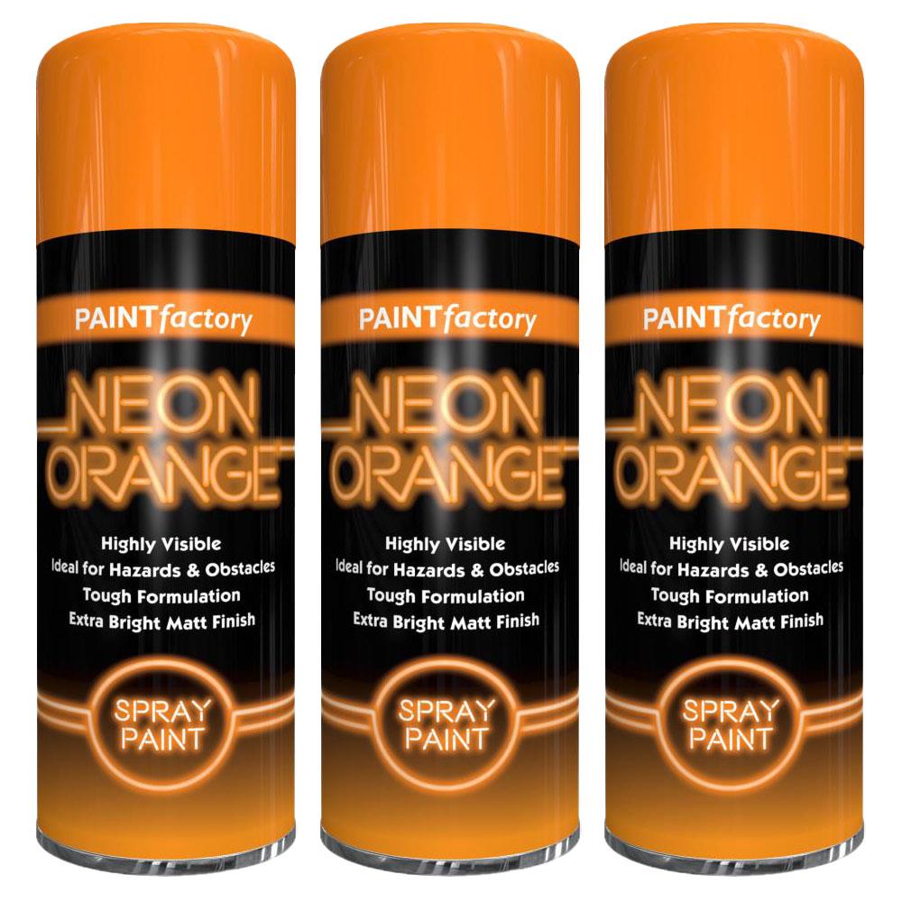 3X Paint Factory Fluorescent Neon Orange Spray Paint 200ml Spray Paint
