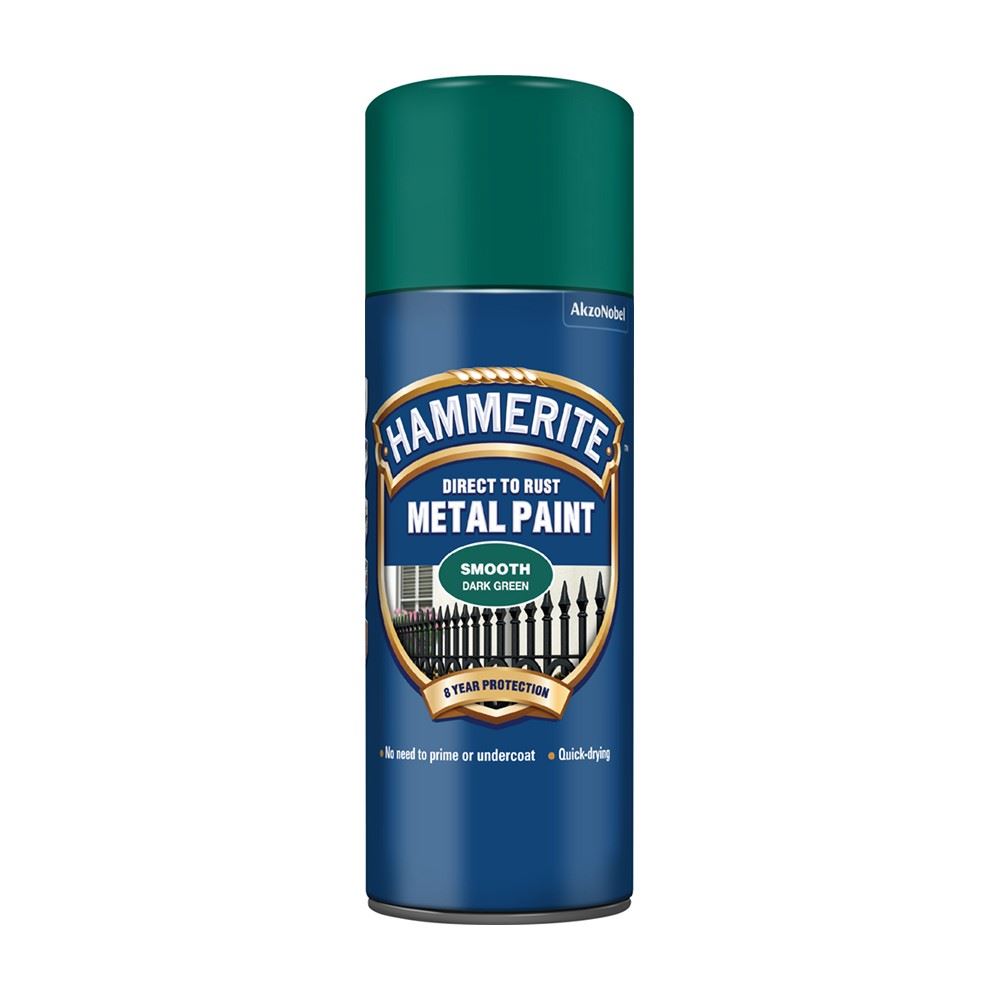 Hammerite Smooth Dark Green Spray Paint 400ml Spray Paint
