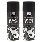 2X 151 Black Gloss Spray Paint 400ml Spray Paint