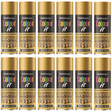 12X Paint Factory Gold Metallic Spray Paint 400ml