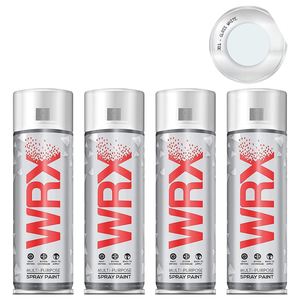 4X WRX Gloss White Spray Paint 400ml Spray Paint