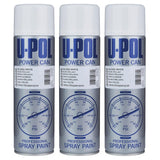 3X Upol Power Can Topcoat Gloss White Aerosol Spray 500ml Spray Paint
