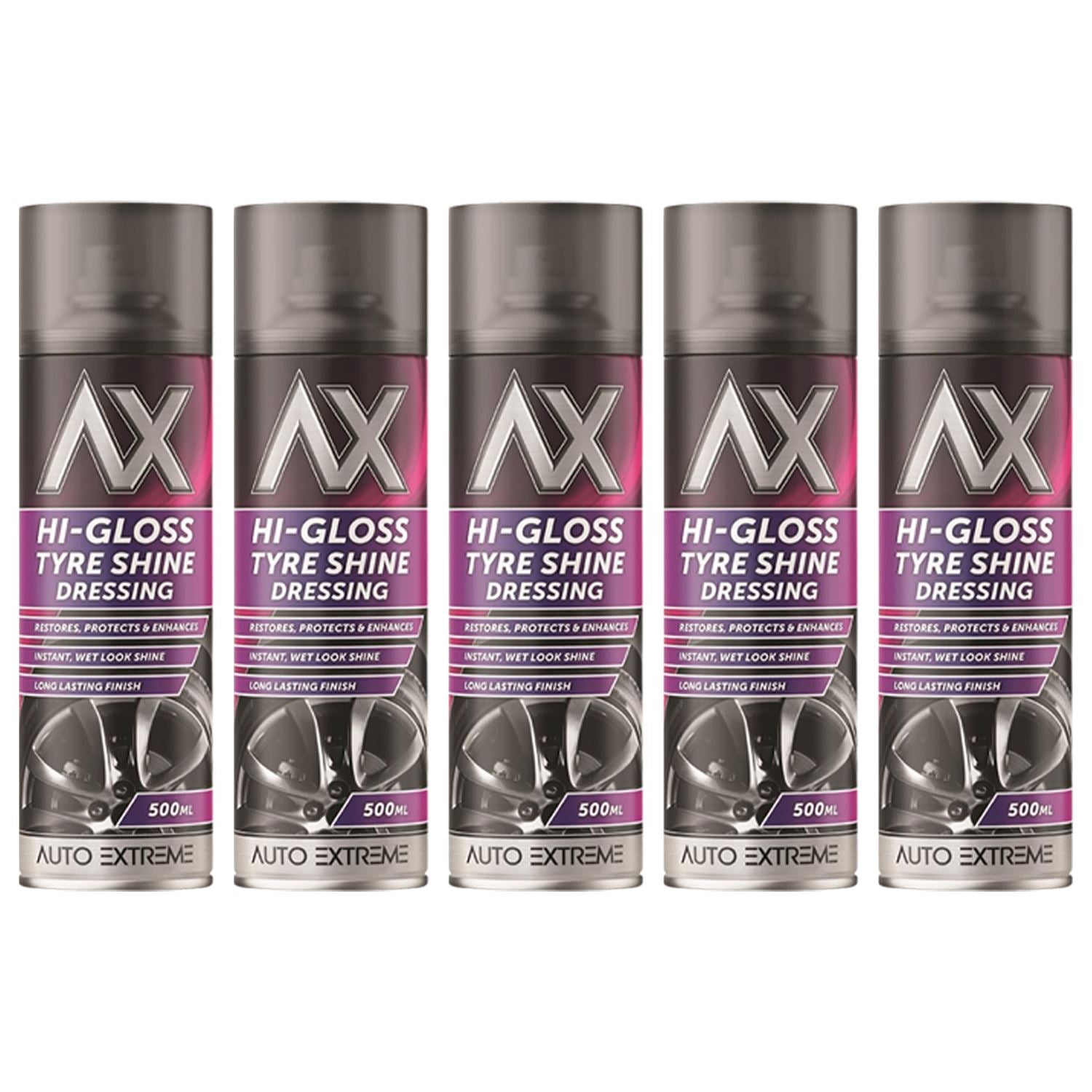 5X - Hi-Gloss Tyre Shine Spray 500ml Spray Paint