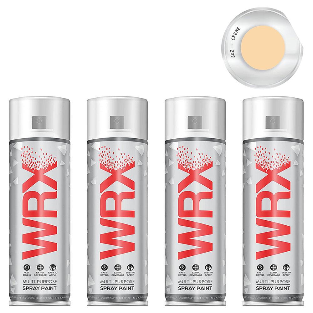 4X WRX Flat Creme Acrylic Spray Paint 400ml Spray Paint