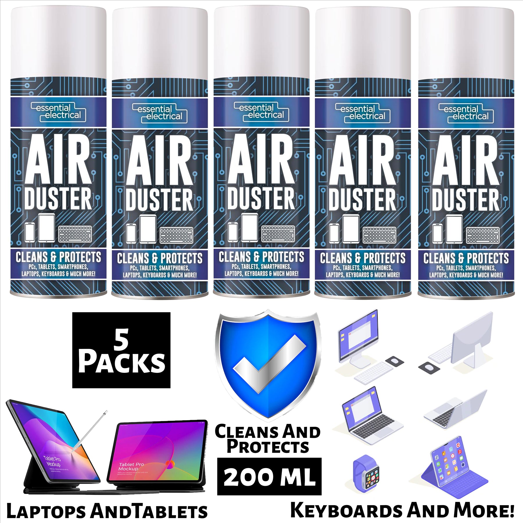 5X Air Duster Spray 200ml Air Duster Spray